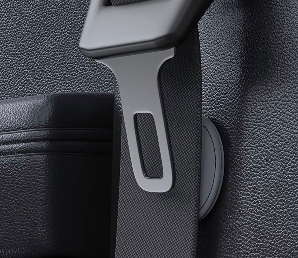 Magnetic Car Seat Belt Holder – Premium PU Leather Non-Slip Seatbelt Clip