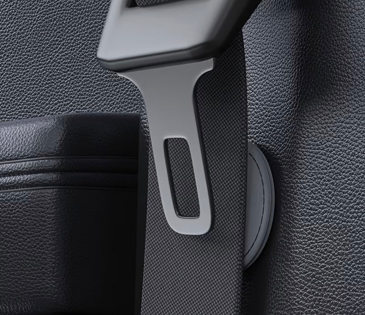 Magnetic Car Seat Belt Holder – Premium PU Leather Non-Slip Seatbelt Clip