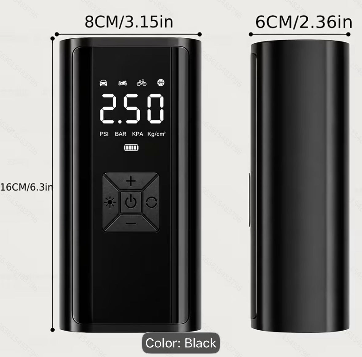 Portable cordless tyre inflator