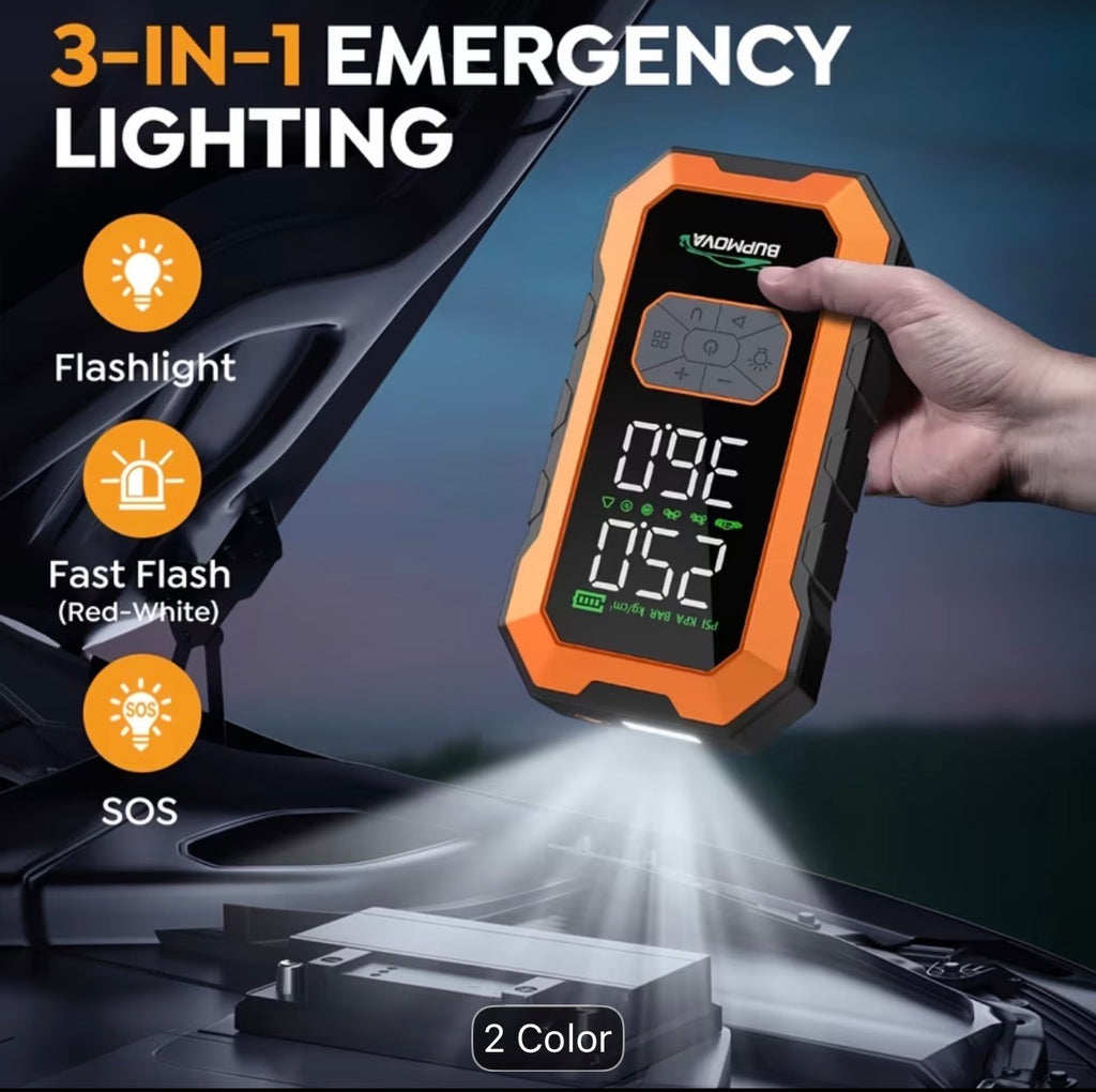 ALL-IN-ONE 12,000A Car Jump Starter + Cordless Tyre Inflator