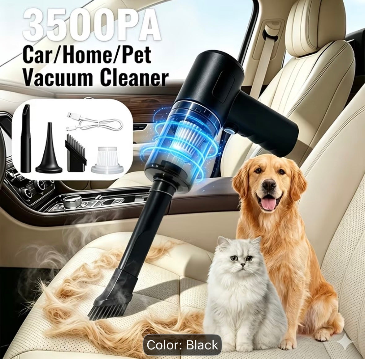 PowerClean™ – Cordless High-Power Car & Home Vacuum