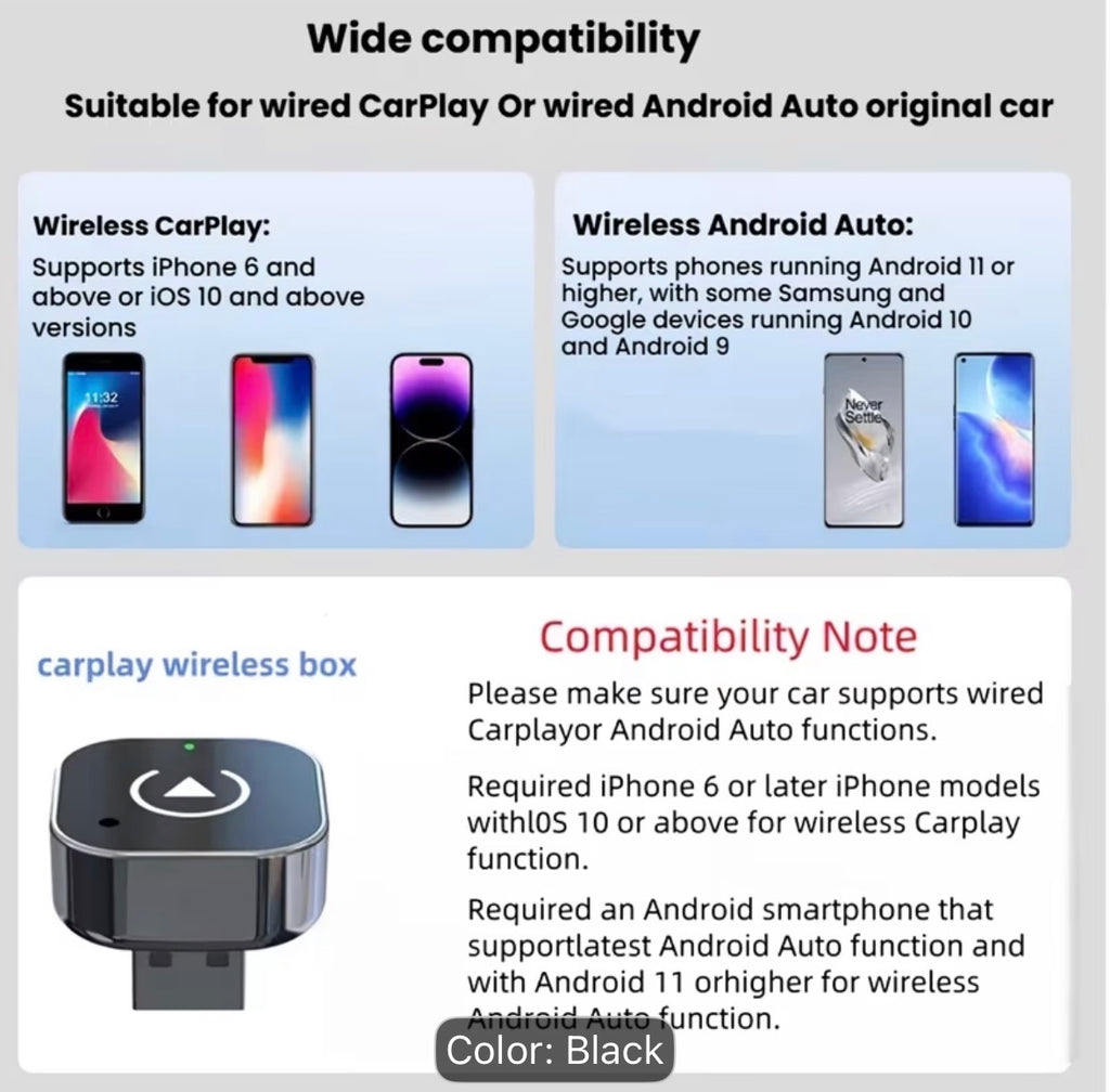 Wireless CarPlay & Android Auto Adapter