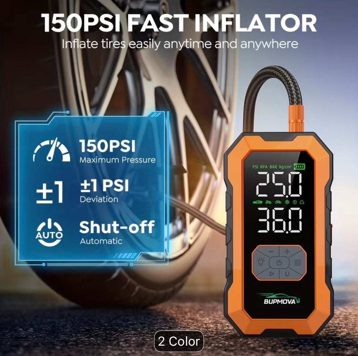 ALL-IN-ONE 12,000A Car Jump Starter + Cordless Tyre Inflator